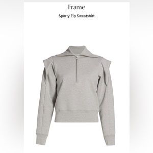 Frame Sporty Zip Sweatshirt Size Small